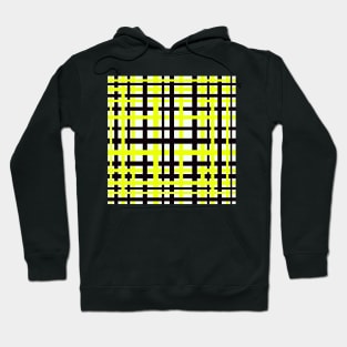 Interlocking Stripes Black White Yellow Hoodie